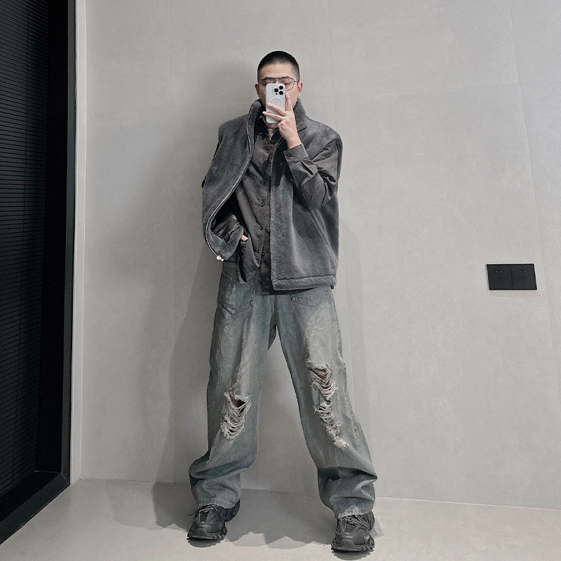 寸头2024秋冬新款海宁真毛立领皮草马甲男麂皮绒皮毛一体宽松外套,男装,皮草,淘宝优惠券,粉丝福利购,淘宝优惠卷