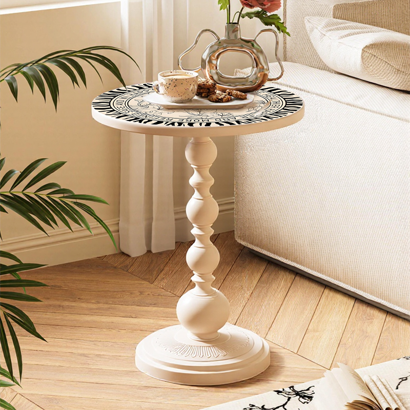 法式复古轻奢小茶几客厅边桌沙发小圆桌边柜轻奢床头柜植物置物架