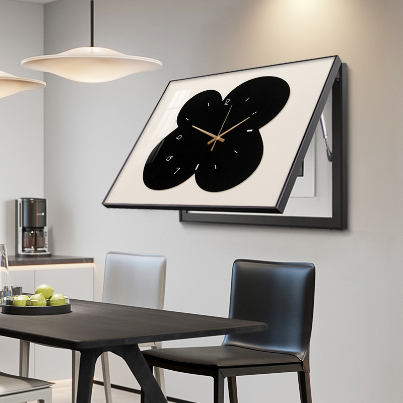 电表箱装饰画带钟表2024新款