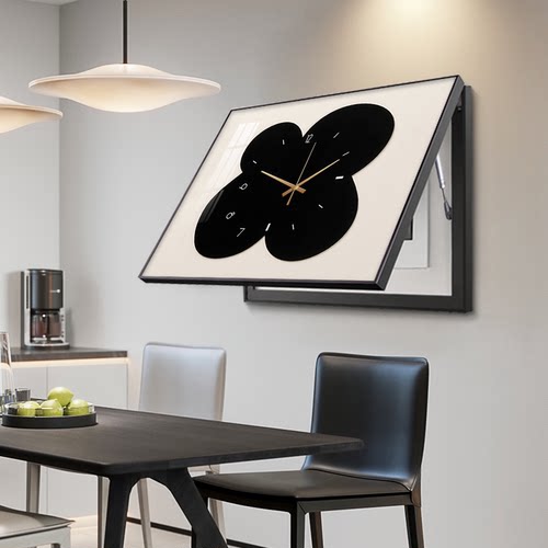 电表箱装饰画带钟表2024新款