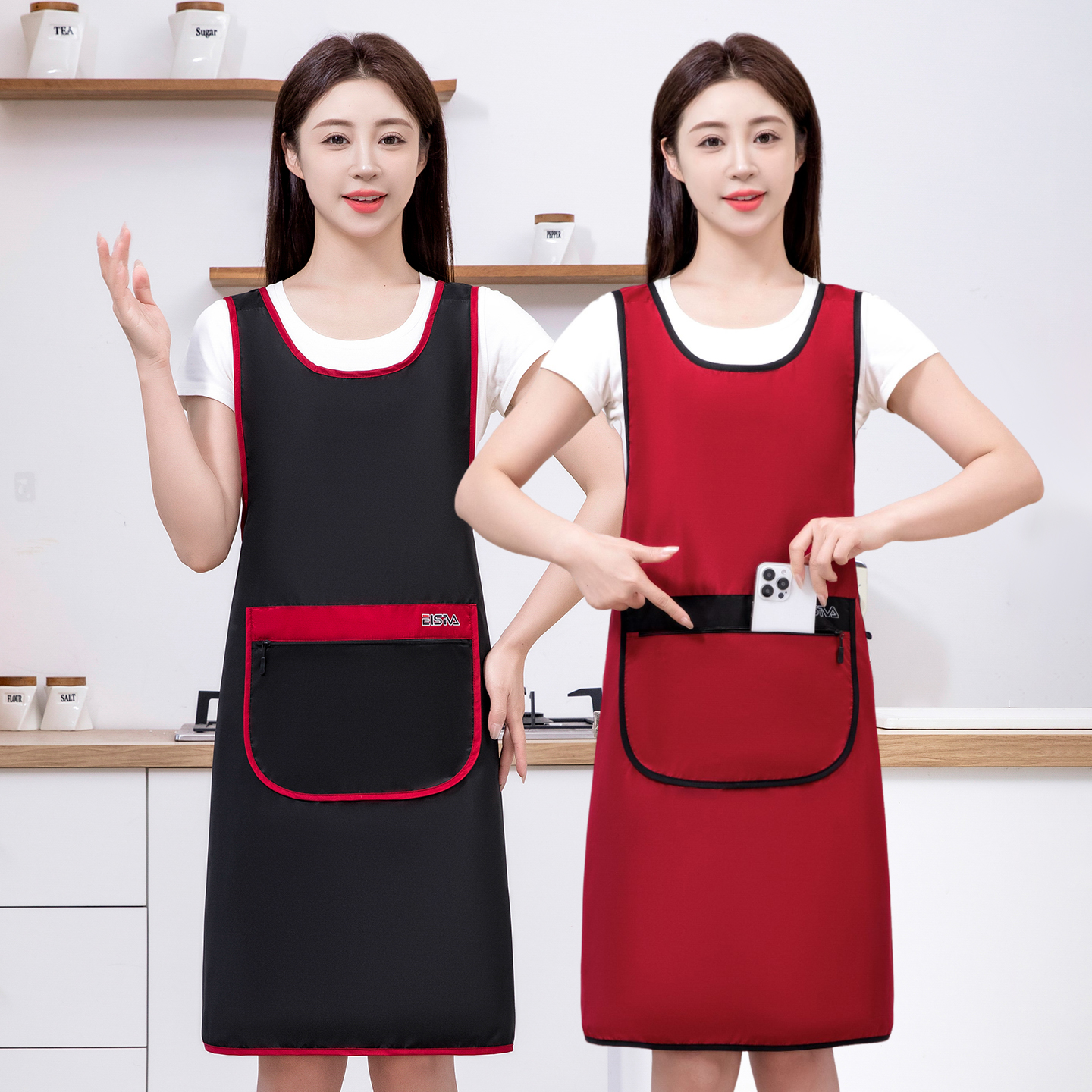 简约时尚防水坎肩式工作围裙