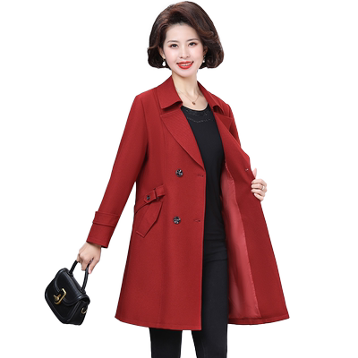 洋气妈妈2023新款风衣开衫外套