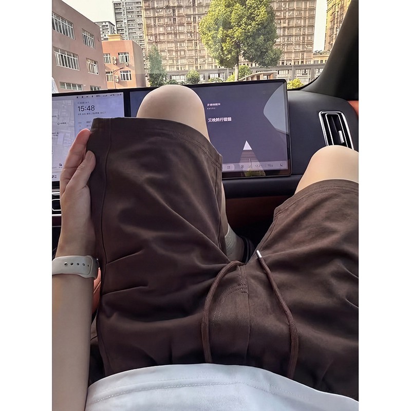 美拉德咖色短裤男款夏季