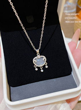 新中式平安锁钛钢项链女高级感气质小众新款百搭颈链不掉色锁骨链