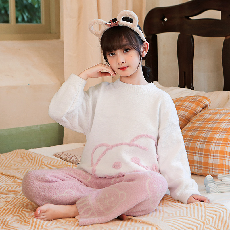 小女孩保暖家居服童装大童