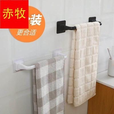 浴室玻璃门挂钩巾架免打孔浴巾抹布挂架淋浴房自粘吸盘挂墙单杆