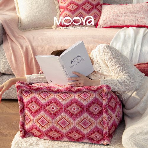 高颜值红色坐墩可拆洗美式高级感