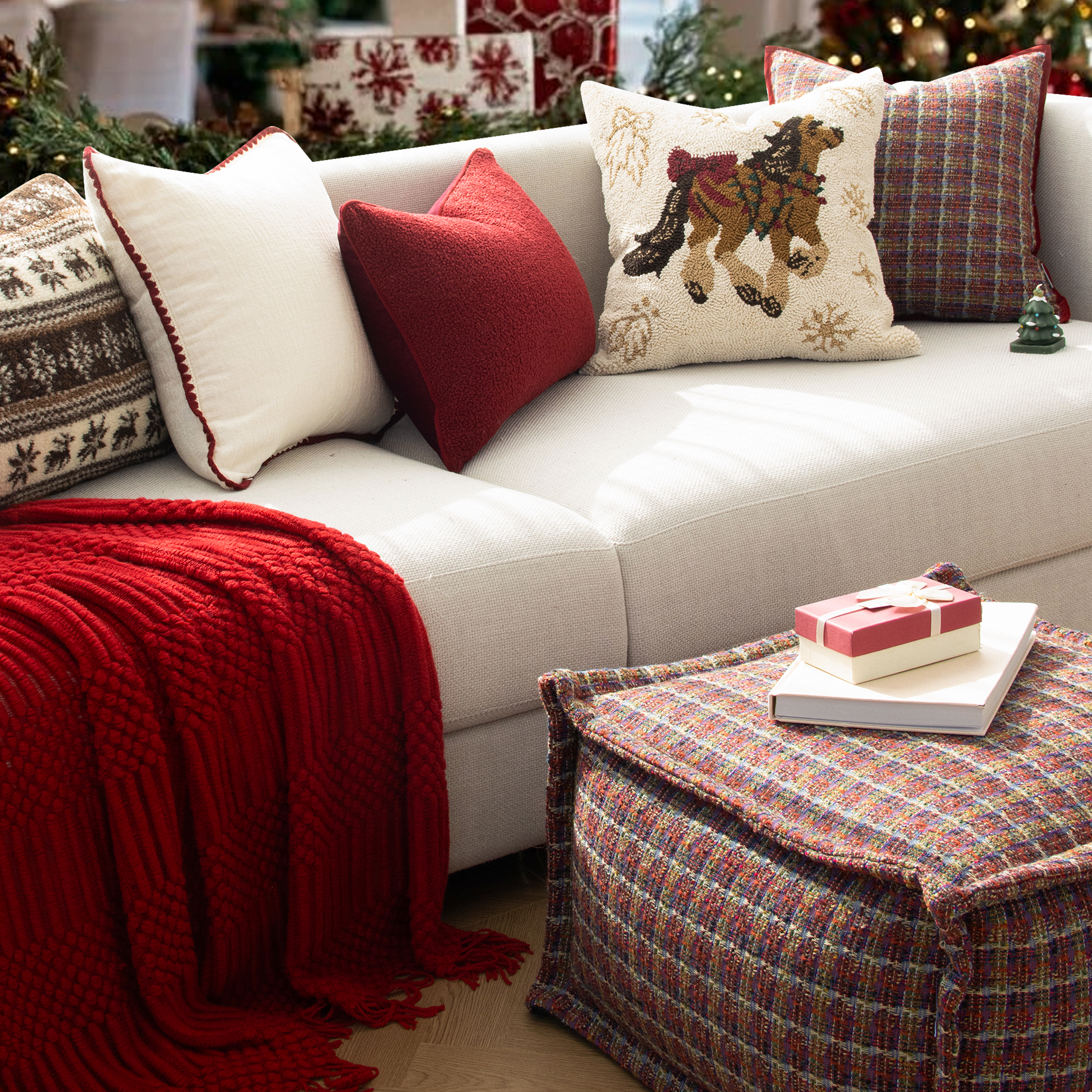 法式红色抱枕高级复古沙发靠枕套