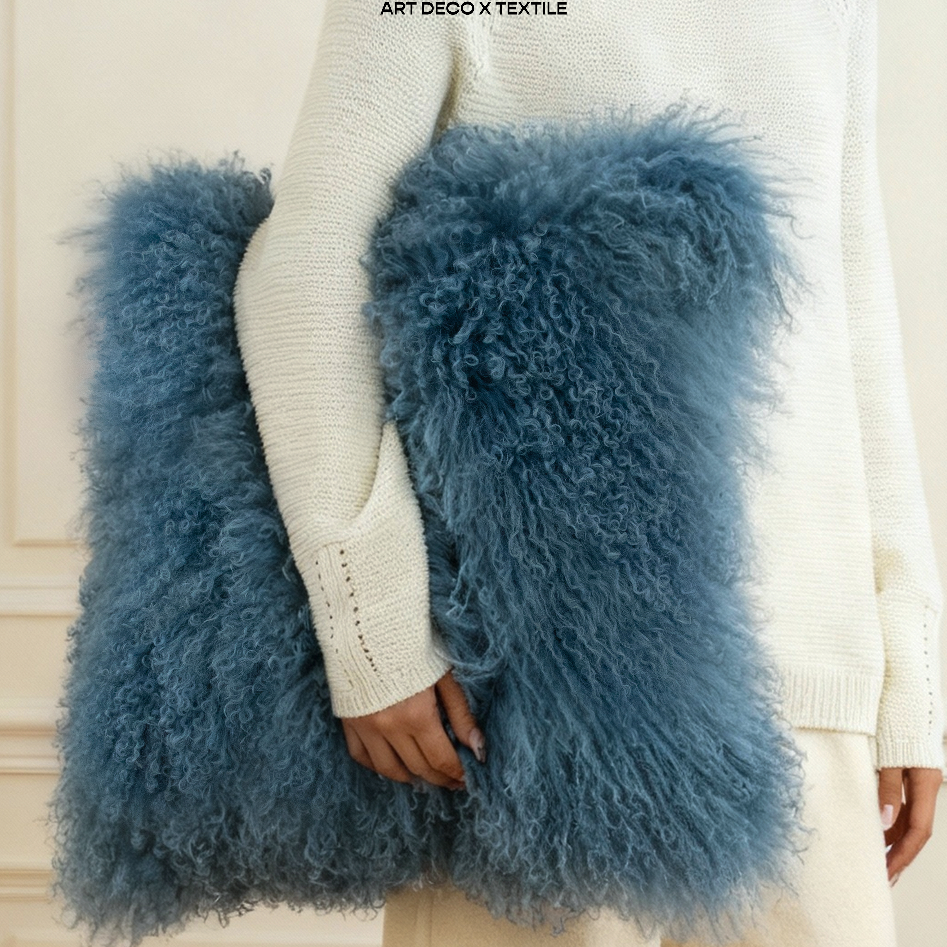 冬季滩羊毛真皮草抱枕套沙发客厅