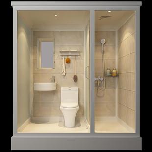 家用洗澡房公寓简易厕所玻璃门卫浴室 整体淋浴房整体卫生间一体式
