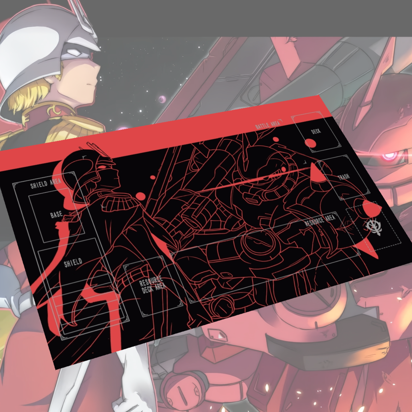 高达卡牌单人牌垫夏亚扎古机动战士Gundam playmat