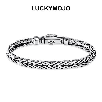 S925银龙骨男士手链高级手工银饰