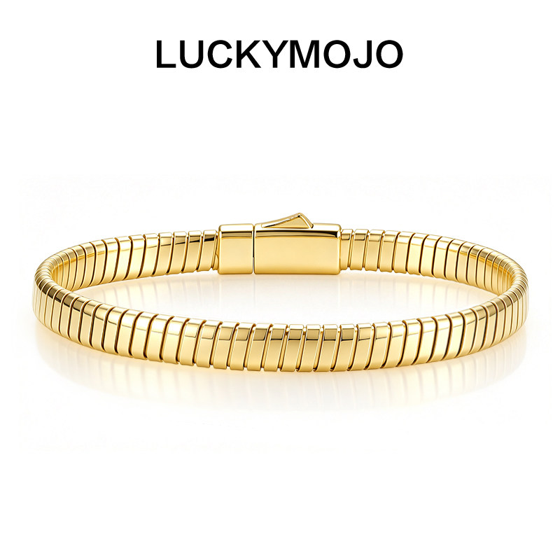 LUCKYMOJO925银 简约老钱气质轻奢时尚潮流意大利精工软手镯男女