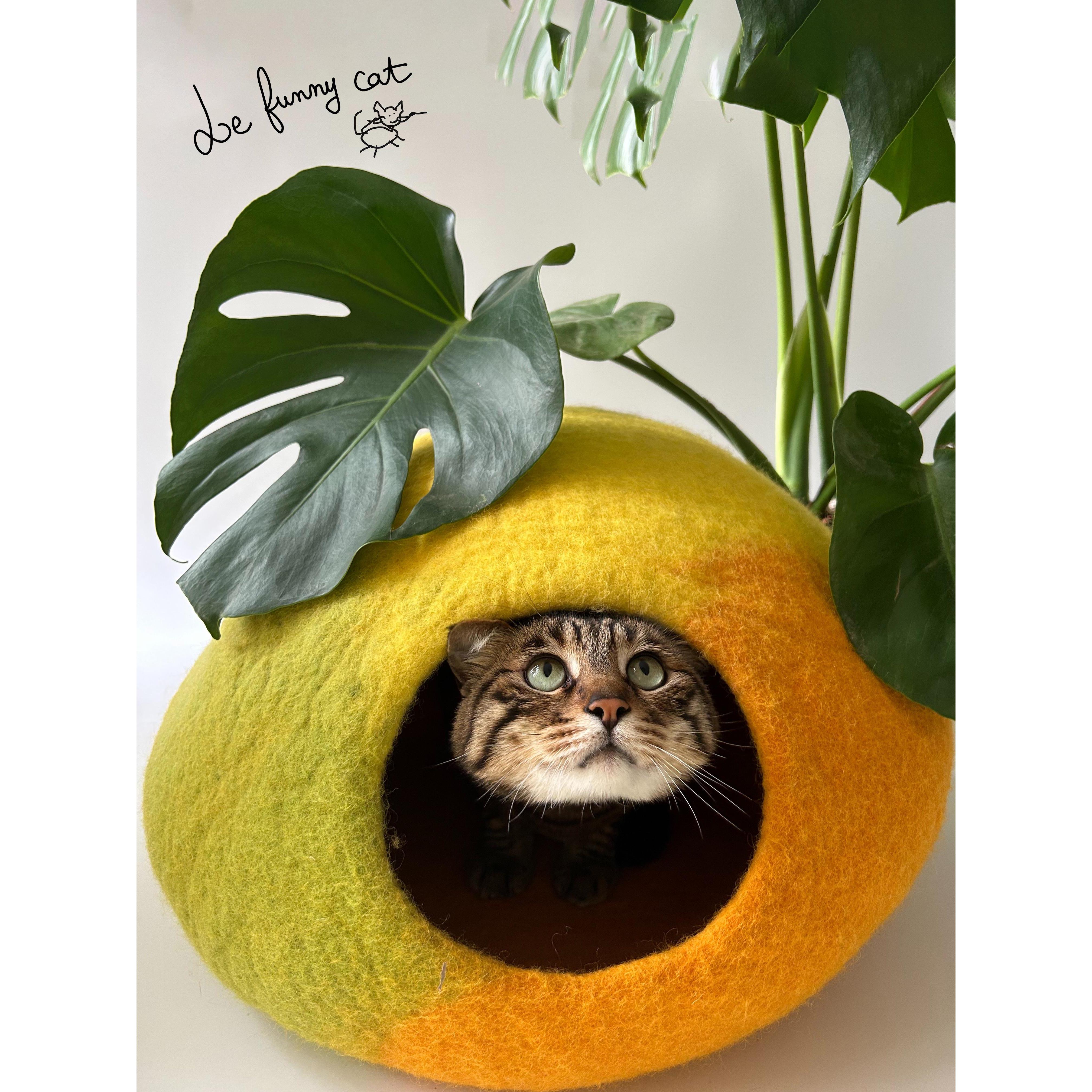 乐逗猫猫窝猫洞四季通用宠物窝手工新西兰羊毛毡窝机洗