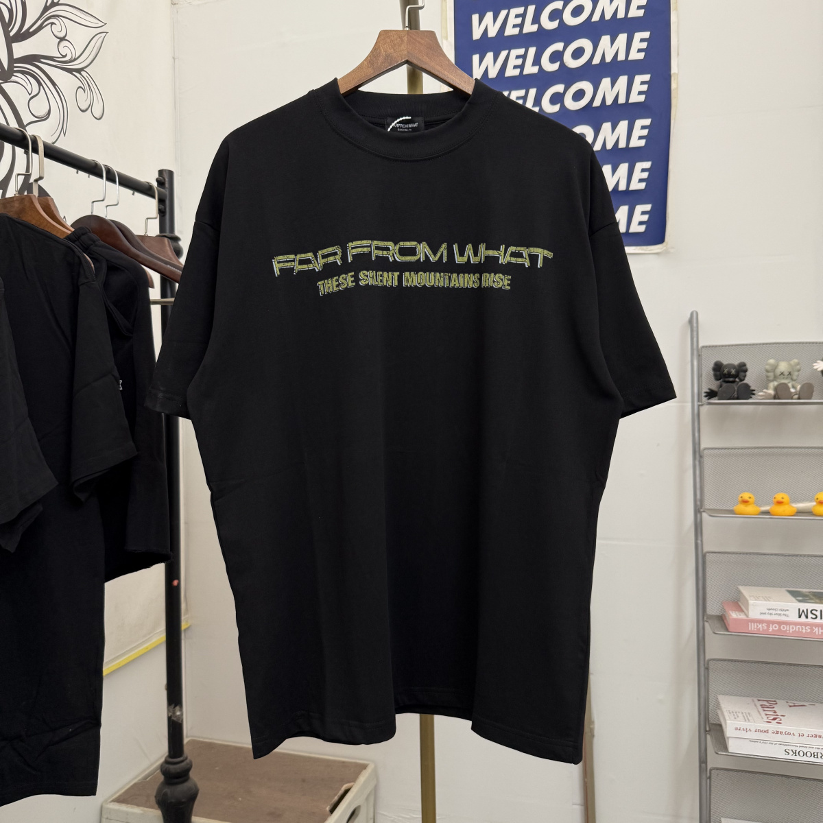 Far archive复古logo标语宽松重磅高街美式休闲男女宽松短袖T恤