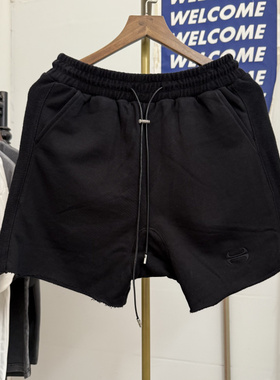 Hide in Hills Loki Shorts 美式高街休闲毛边刺绣LOGO短裤男女潮