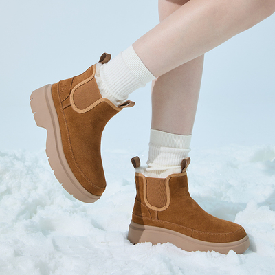 足行健雪地靴冬季短靴加绒保暖