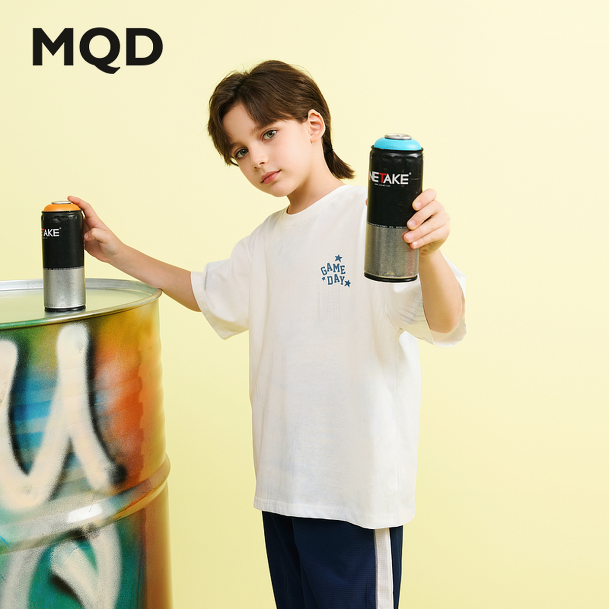 男大童夏季新品学院风晕染短袖上衣亲肤舒适跑步T恤