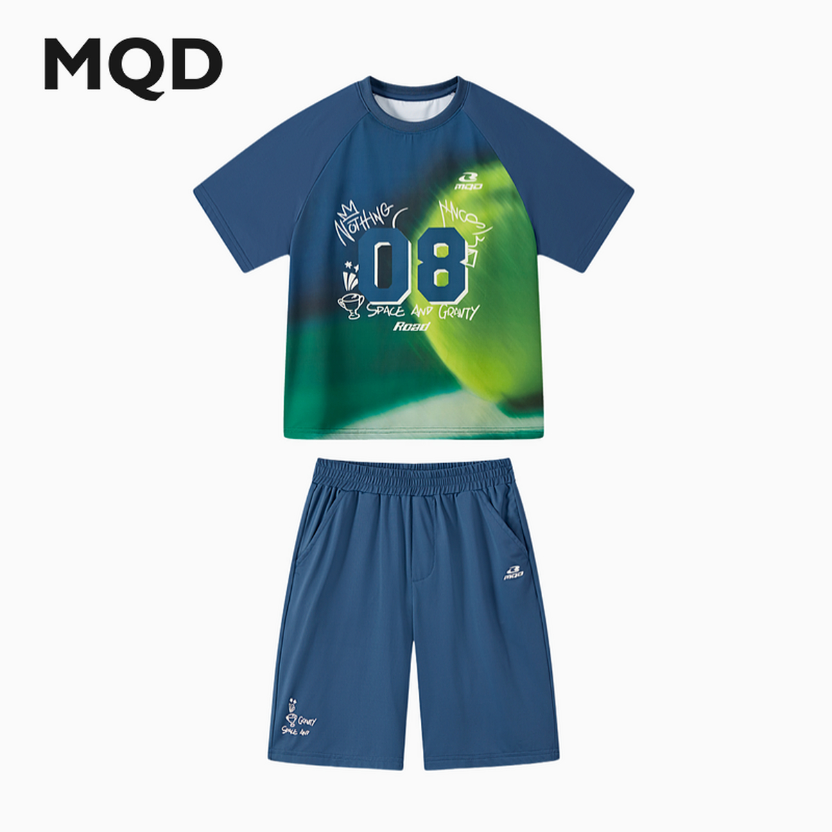 【运动套装】男大童夏季新品跑步篮球足球短袖T恤运动裤两件套