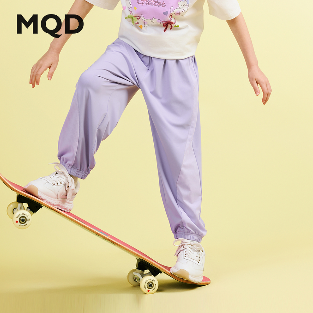 女大童夏季新品学院风跑步休闲卫裤防蚊裤宽松束脚针织裤