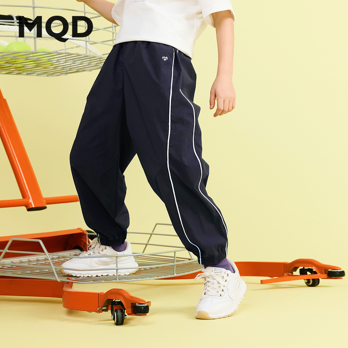 男大童夏季新品户外运动直筒裤可防蚊长裤撞色条杠跑步露营休闲裤