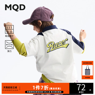 撞色拼接儿童短袖 MQD童装 新款 男童polo衫 T恤运动速干上衣 2025夏季