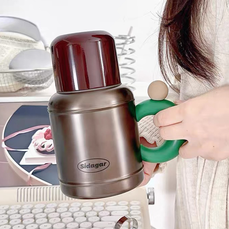 大容量保温杯带吸管便携焖烧泡茶