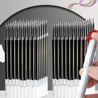 得力按动ST笔芯速干顺滑好写学生