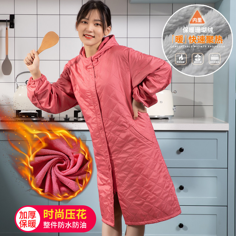 围裙家用厨房加绒男女士冬季外套大人时尚长袖防水防油工作服罩衣,家庭/个人清洁工具,围裙,淘宝优惠券,粉丝福利购,淘宝优惠卷