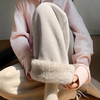 孕妇裤子2025新款羊羔绒休闲裤