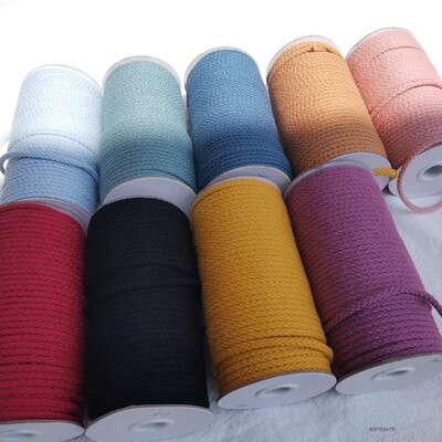 4mm 纯棉编织绳四口棉绳束口绳帽绳鞋带用圆绳儿童手工DIY用编绳