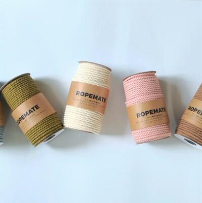 ROPEMATE彩色纯棉5mm合股扭绳 DIY宠物玩具相机带材料包用线