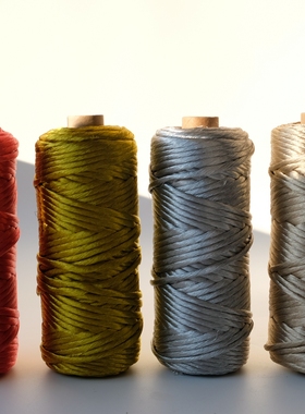 金银线Macrame单股扭绳圣诞款节日饰品编织用手编绳