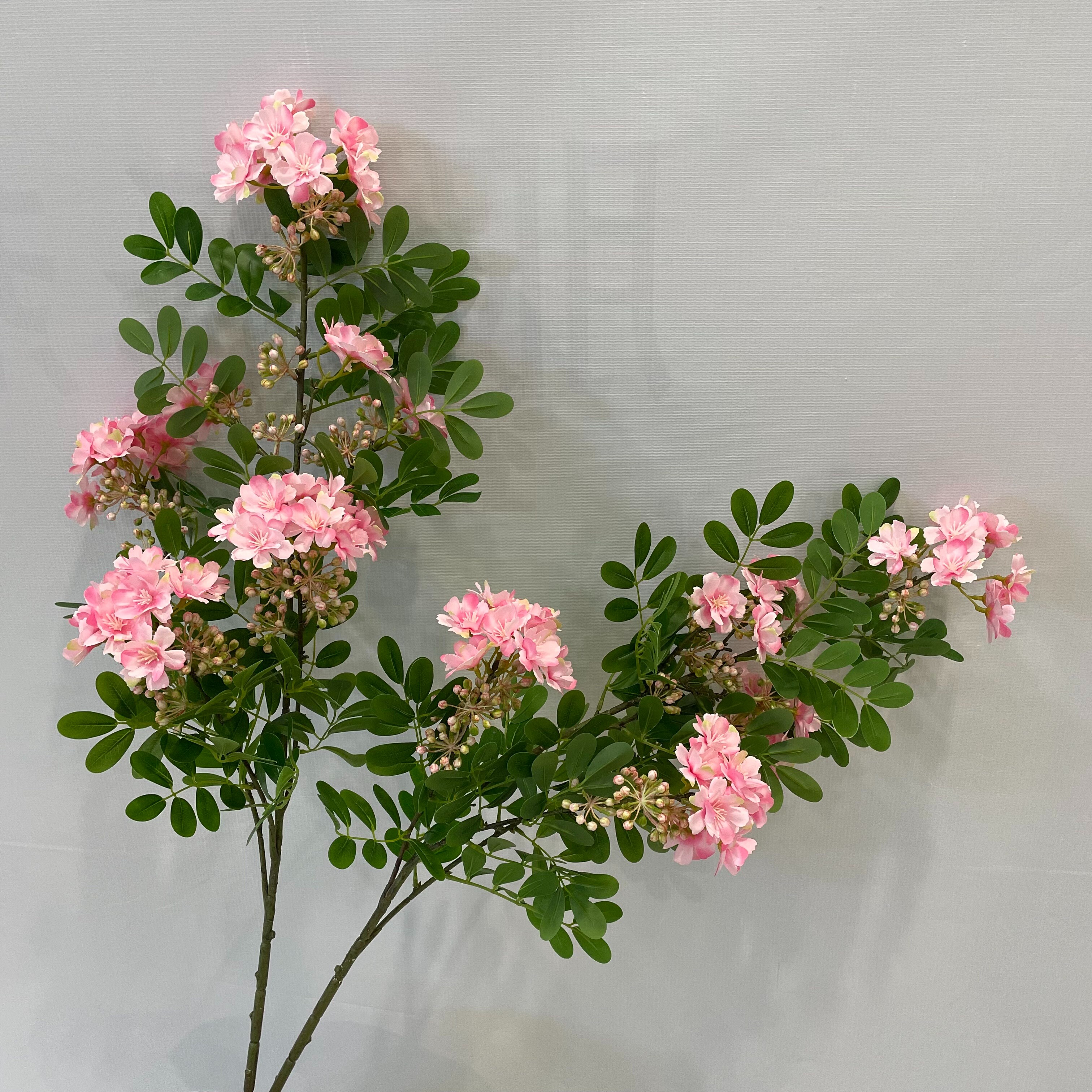轻奢长枝仿真含笑花带绿叶假花客厅落地插花酒店民宿软装仿真花艺