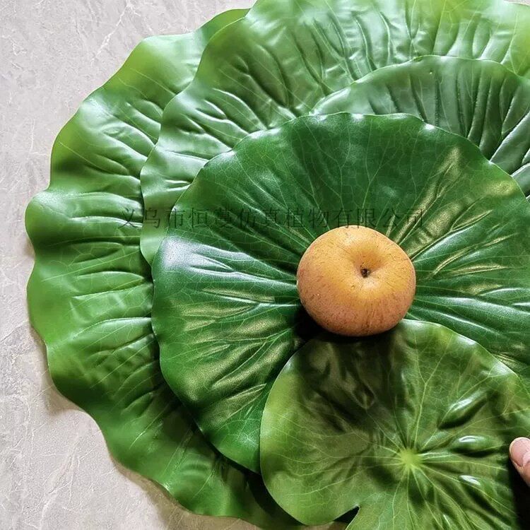 仿真芭蕉叶绿叶餐厅食品卤味摆盘塑料叶子水果店装饰植物垫片树叶