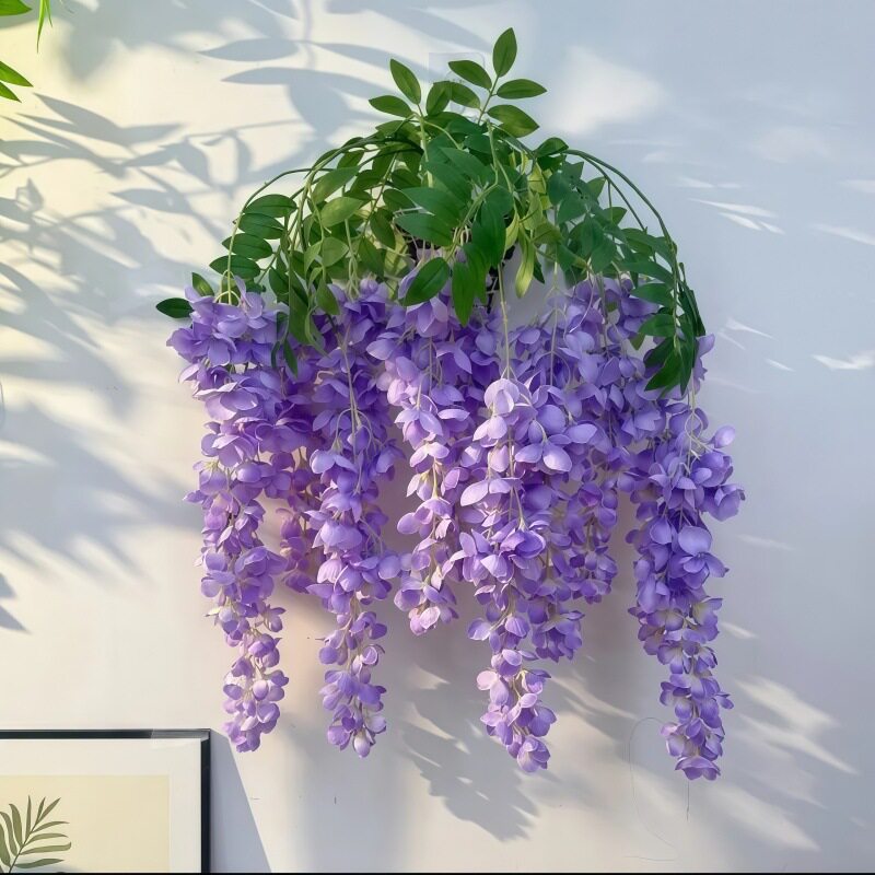 仿真紫藤花假花紫罗兰吊顶加墙面内婚庆装饰藤条塑料