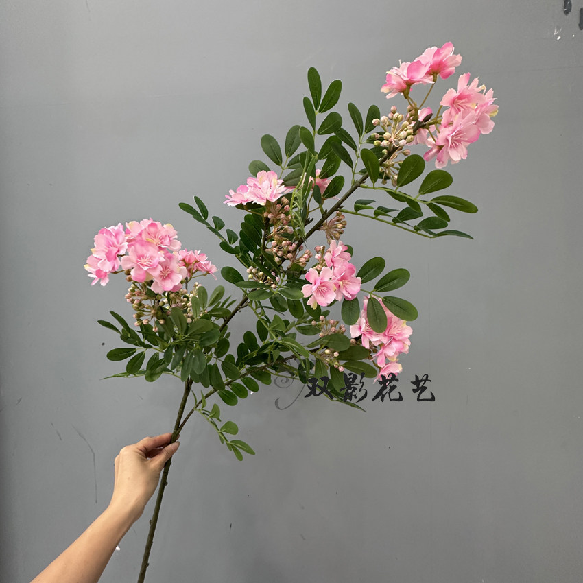 简约仿真含笑花假花枝客厅插花装饰民宿软装摆件展厅陈列仿真花艺