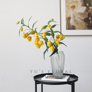 宫灯百合花湿感仿真花客厅餐桌假花摆件玄关茶几摆设高级插花装饰