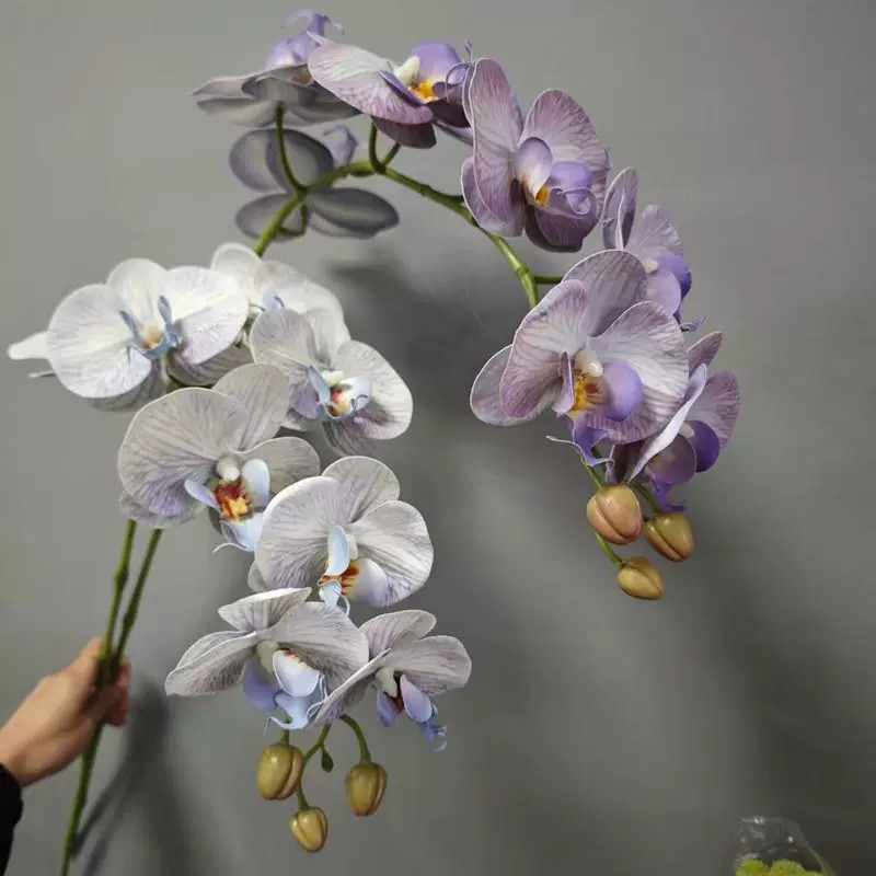 高档花卉仿真花蝴蝶兰高品质9头
