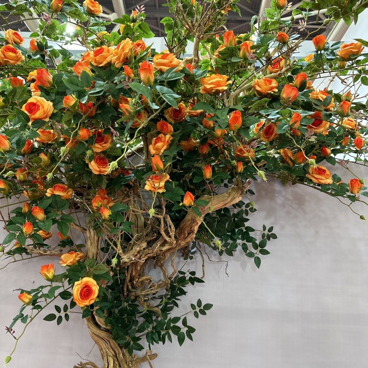 仿真玫瑰花藤假花长条空调管道缠绕藤蔓装饰遮挡仿真花挂墙墙面