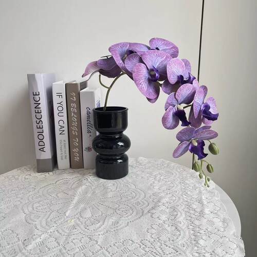 新中式高品质蝴蝶兰仿真花 湿感假花茶室桌面插花玄关装饰花艺