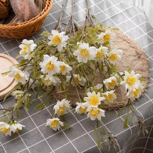 ins风小野菊仿真花雏菊假花拍照花束高档客厅装饰餐桌摆件野菊花