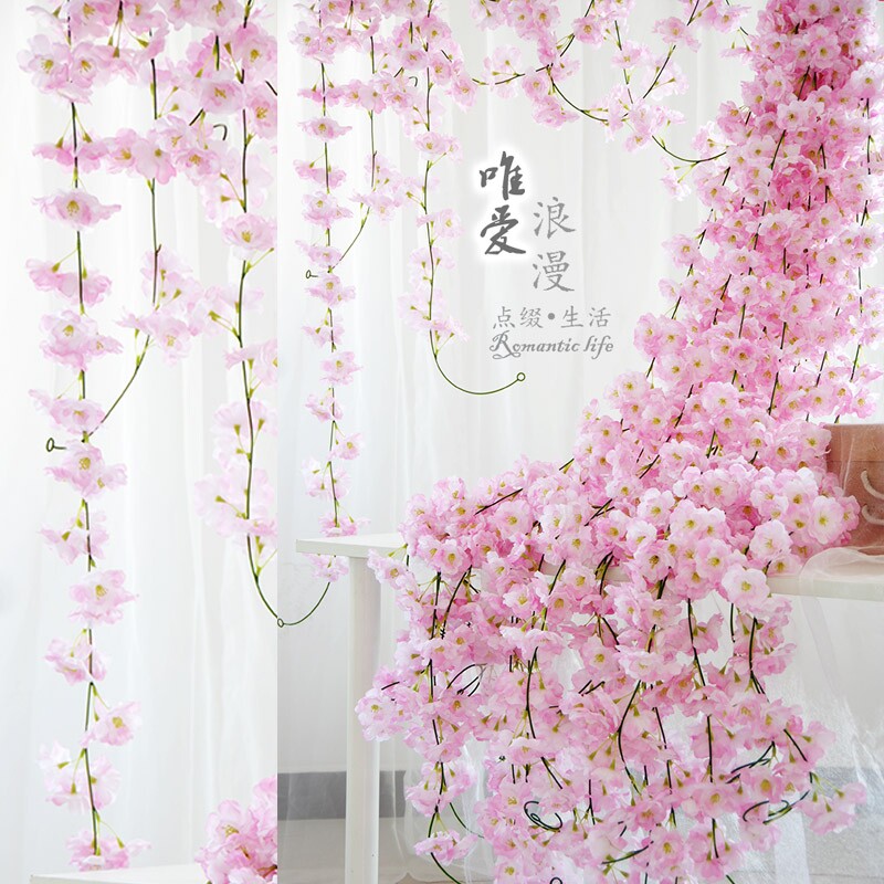 仿真樱花藤条桃花枝假花