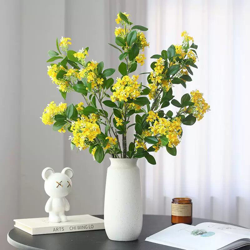 千里香桂花仿真花假花摆设欧式高档轻奢客厅酒店餐桌花艺摆件装饰