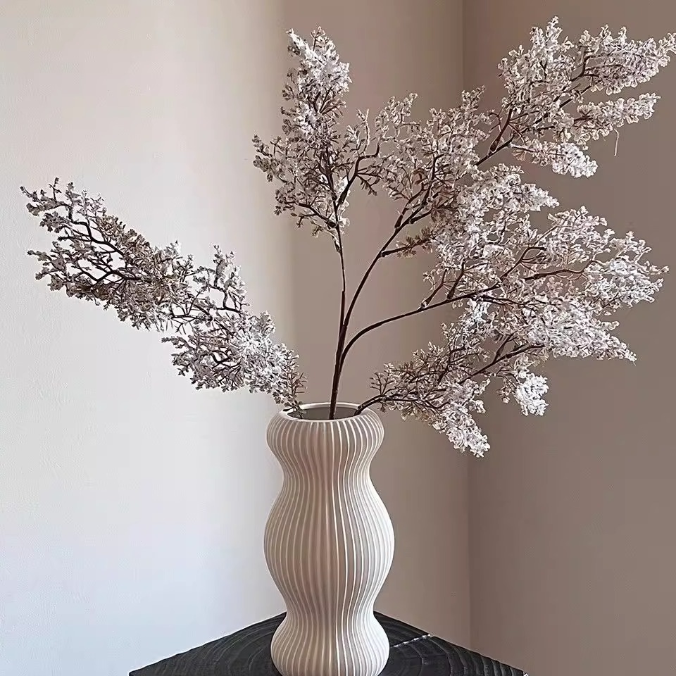 仿真雾凇绿植仿真油画枯枝雾凇侘寂风氛围感室内装饰场景拍摄道具图片