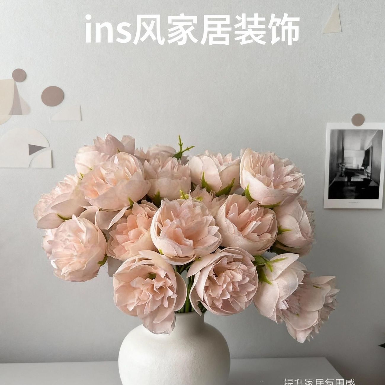 假花仿真花束塑料花小把束花玫瑰绢布花假花家居摆设吧台装饰