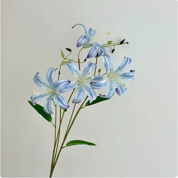 仿真花油画百合花假花高档客厅居家摆设装饰花新款永生花桌面摆件