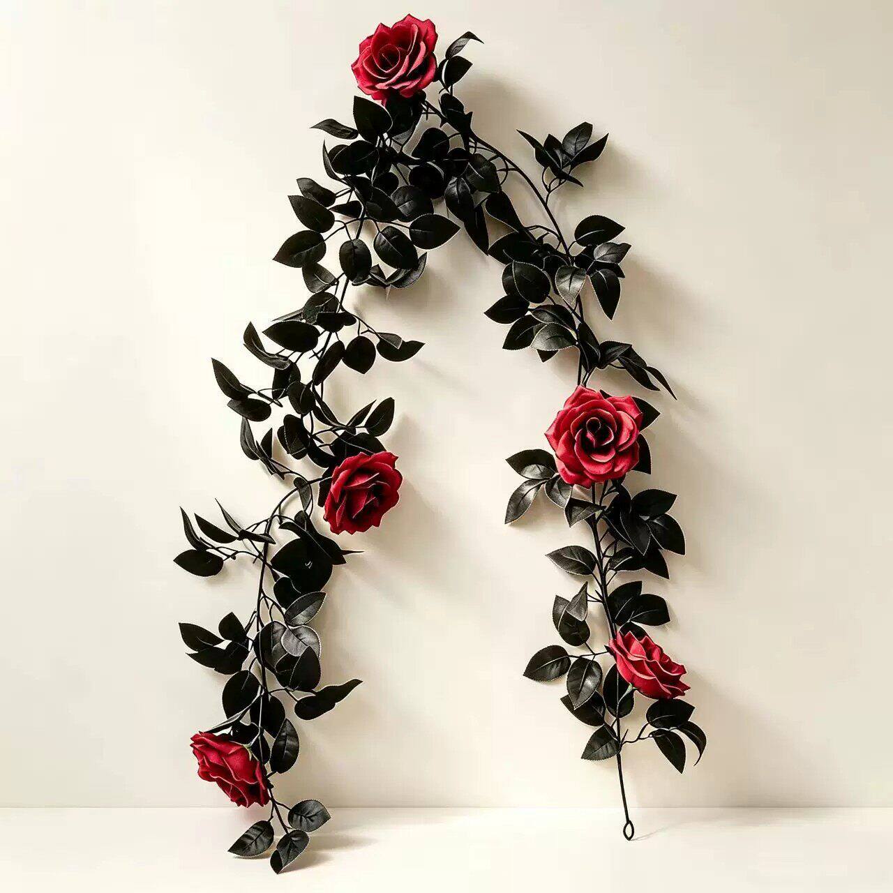 万圣节玫瑰花藤条玫瑰花黑色花