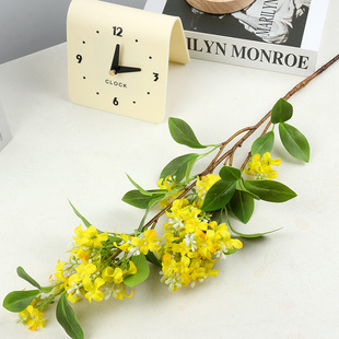 软装 婚庆摄影拍照道具假花 花艺 单枝带叶千里香桂花枝 仿真桂花