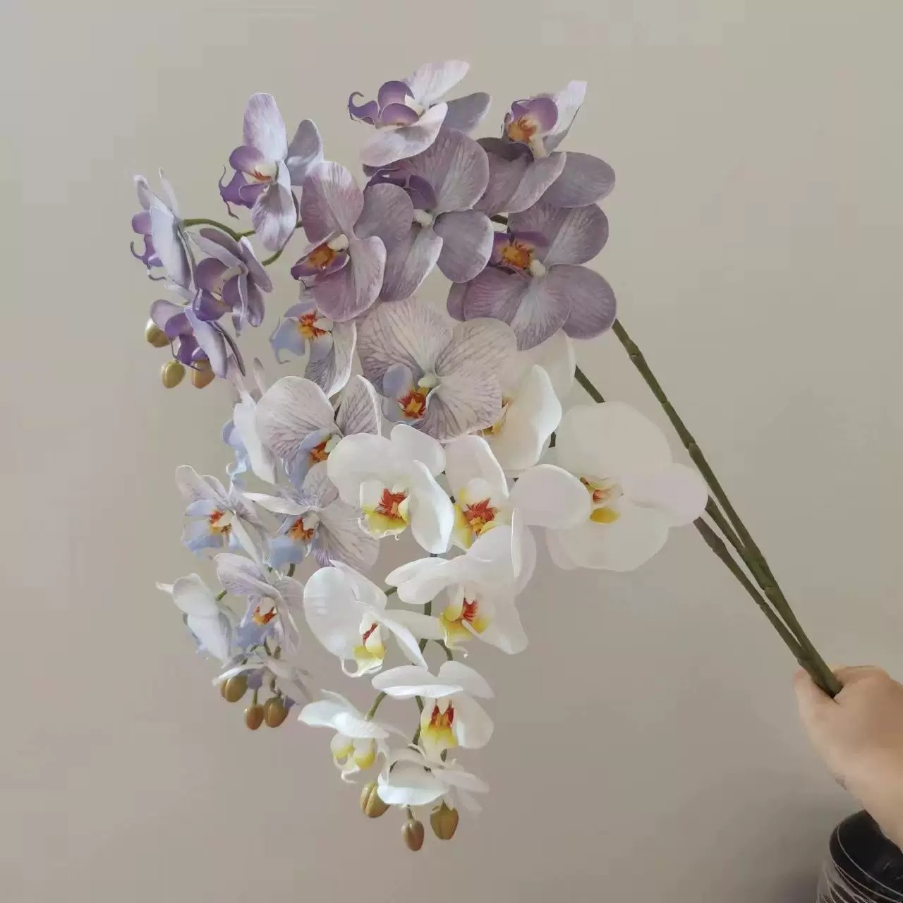 仿真蝴蝶兰花束摆件 北欧轻奢假花客厅玄关台面插花家居装饰品